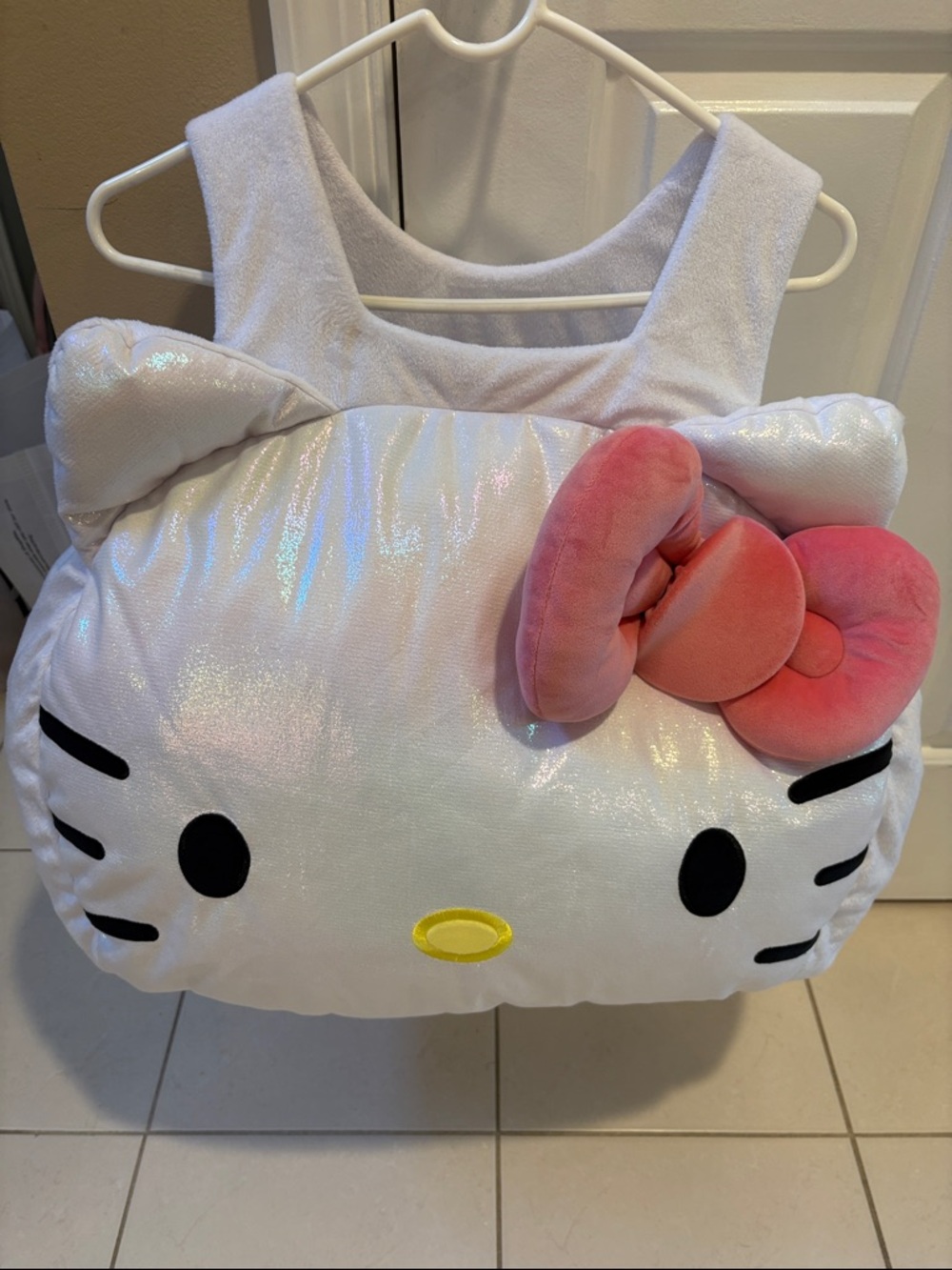 Kids Hello Kitty Iridescent White Dress-Up Pull Over Costume Accessory